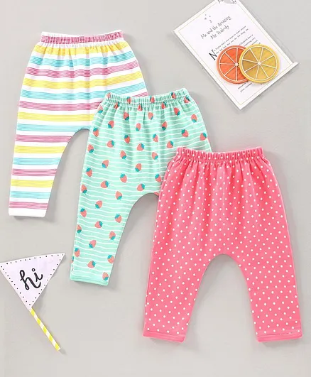 Babyhug Full Length Printed Diaper Pant Pack of 3 - Multicolor