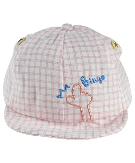 Kidofash Cotton Checked Cap - Pink