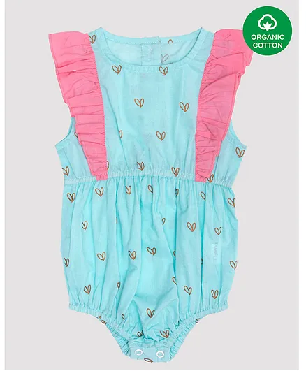 Nino Bambino Sleeveless 100% Organic Cotton Sleeveless Printed Onesie - Blue