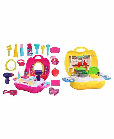 FunBlast Make up Toy and Kitchen Set Toy Set of 48 Pieces - Multicolour