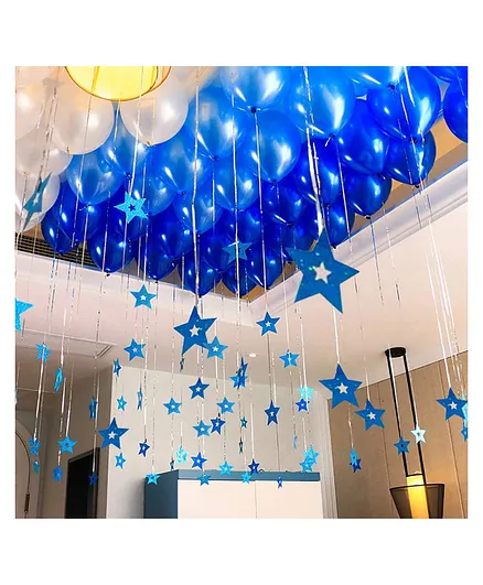 Party Propz Metallic Balloons With Star Shape Hanging - Pack Of 91