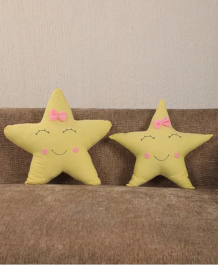 My Gift Booth Stars Shaped Cushion Pack of 2 - Yellow