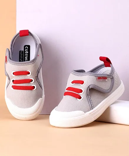 Cute Walk by Babyhug Casual Shoes - Light Grey