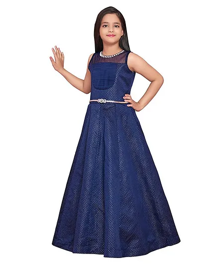 Betty By Tiny Kingdom Sleeveless Embellished Fit & Flare Gown - Blue