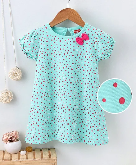 Babyhug Half Sleeves Frock - Blue