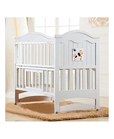 Star And Daisy Nightingale Wooden Baby Cot Bed - White
