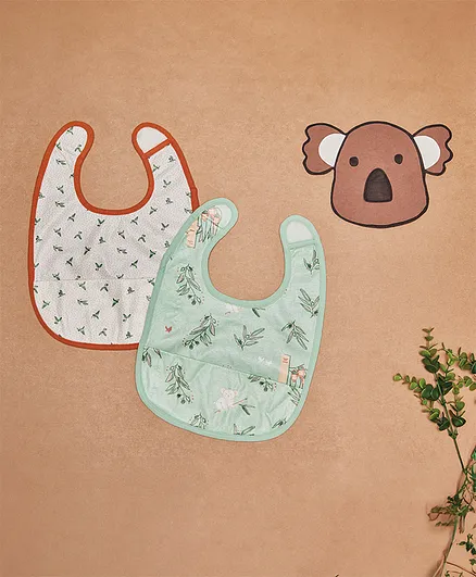 Mi Arcus Feeding Bibs Pack of 2 - Blue White