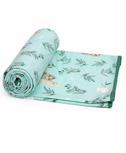 Mi Arcus Wee Wee Mattress Protector Koala Print - Sea Green