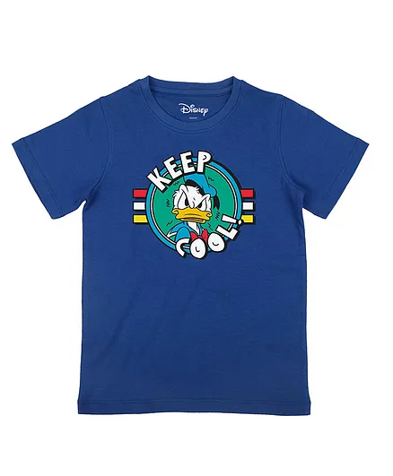 Disney By Crossroads Half Sleeves Donald Duck Printed Tee - Royal Blue