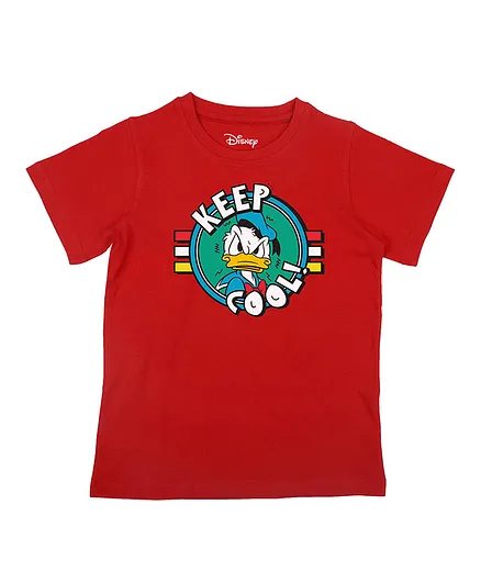 Disney By Crossroads Half Sleeves Donald Duck Printed Tee - Red