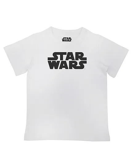 Disney By Crossroads Star Wars Character Print Half Sleeves Tee - White