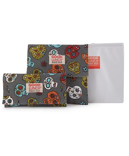 Sugar Booger Multi Print Lunch Snack Sacks - Grey