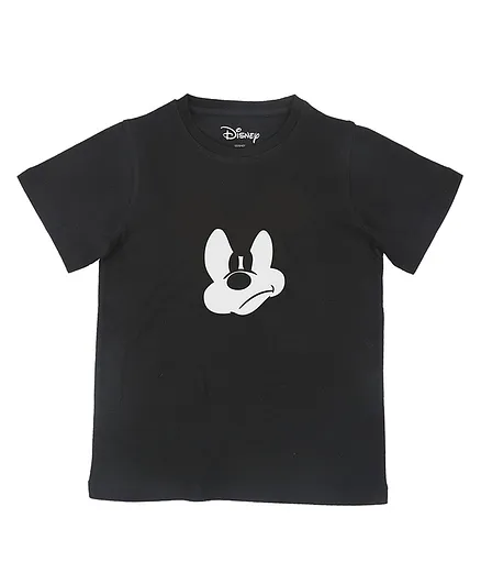 Disney By Crossroads Half Sleeves Mickey Mouse Print Tee - Black