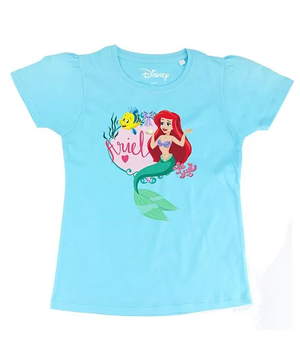 Disney By Crossroads Short Sleeves Princess Ariel Printed Tee - Sky Blue