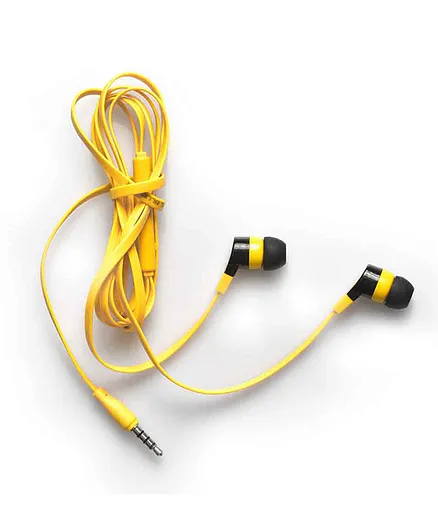 Travel Blue Tangle Free Earphones with Microphone - Yellow