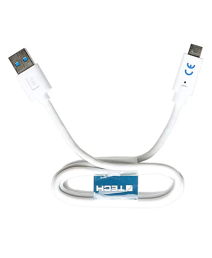 Travel Blue Type C Data Sync and Charge Cable - White