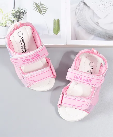 Cute Walk by Babyhug Casual Sandals Helicopter Patch - Pink