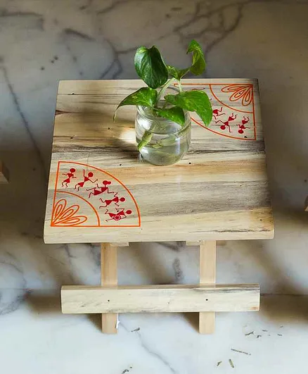 IVEI Warli Wooden Portable Folding Small Table - Brown