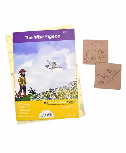 Ivei The Wise Pigeon Workbook and 2 DIY Coasters - Multicolour