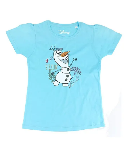 Disney By Crossroads Short Sleeves Frozen Character Print Tee - Sky Blue