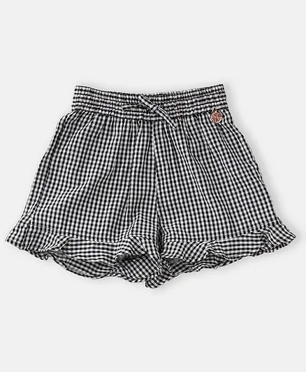 Angel & Rocket Checkered Shorts - Black