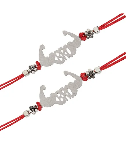 Arendelle Combo Of 2 Muscular Bro Design Rakhi - Red