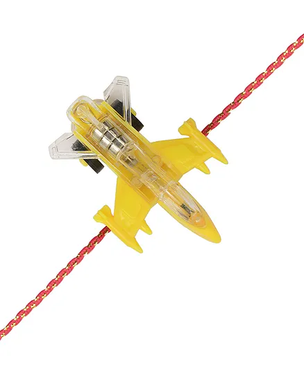 Arendelle Blue Airplane Design Rakhi - Yellow