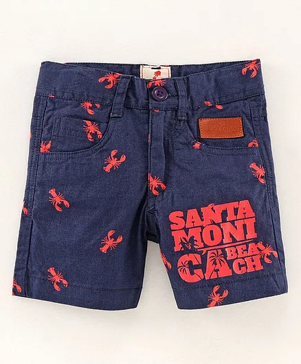 JusCubs Scorpion Printed Shorts - Navy Blue
