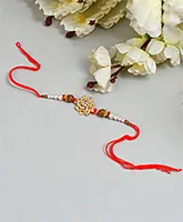Little Palz Swastik Studded Desinger Rakhi - Orange