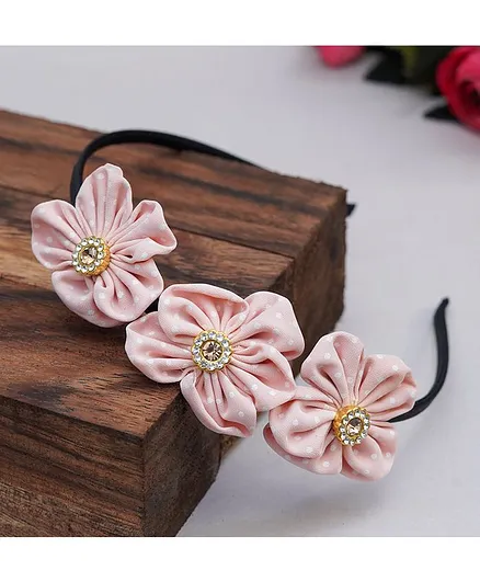 TMW Kids Handmade Flower Applique Hair Band - Peach