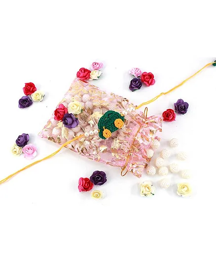 Aabacus Crochet Car Rakhi With Batwa - Green