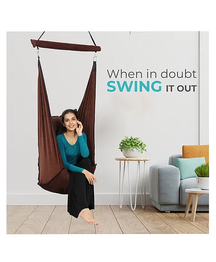 Faburaa's 'The BAT' Superhero Hanging Swing Chair - Brown