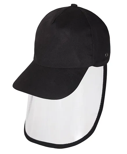 COCOON ORGANICS Solid Colour Face Shield With Attached Cap - Black