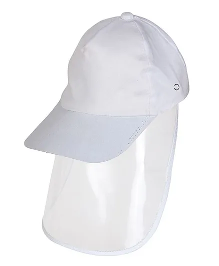 COCOON ORGANICS Solid Colour Face Shield With Attached Cap - White