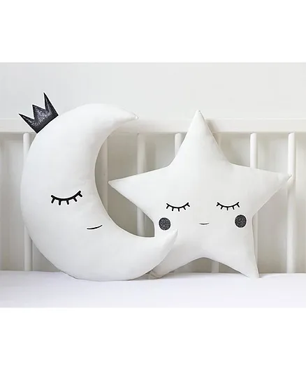 Stybuzz Moon & Star Crib Cushion Pack of 2 - White