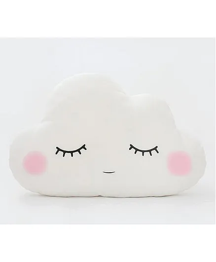 Stybuzz Cloud Shaped Plush Velvet Cushion - White