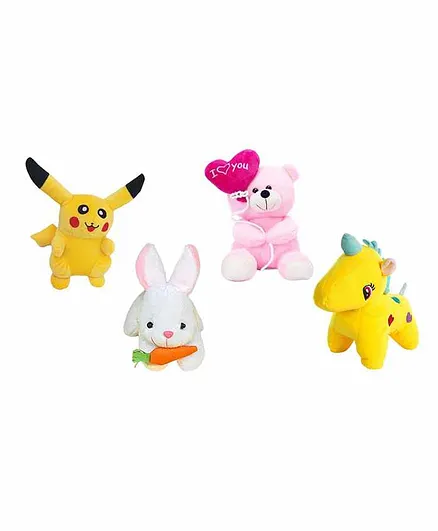 Deals India Plush Animal Soft Toy Set of 4 Multicolor - Height 25 cm