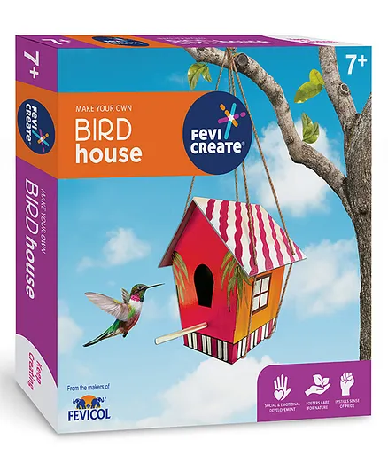 Pidilite Fevicreate Make your Own Bird House DIY Art & Craft Set - Multicolor