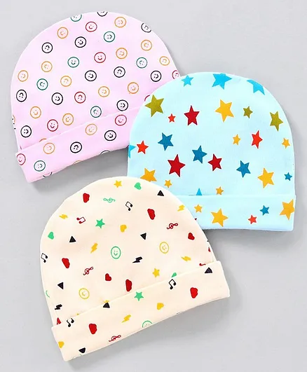 Simply Baby Caps Pack of 3 Multicolor - Diameter 11 cm