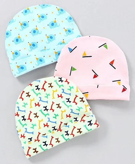 Simply Baby Caps Pack of 3 Multicolor - Diameter 11 cm