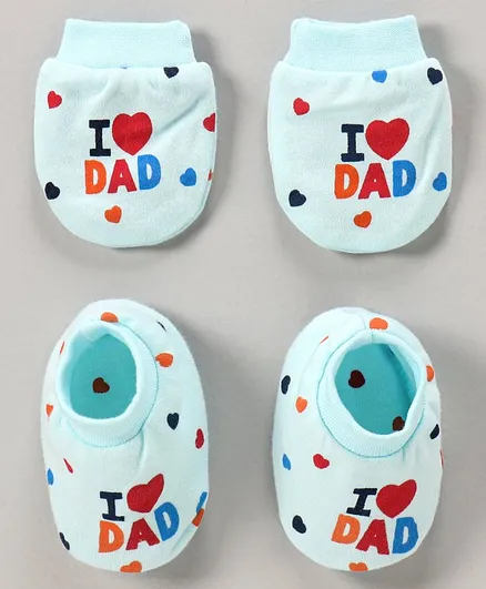 Simply Printed Mittens & Booties - Blue