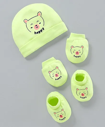 Simply Cap, Mitten & Booties Set - Green