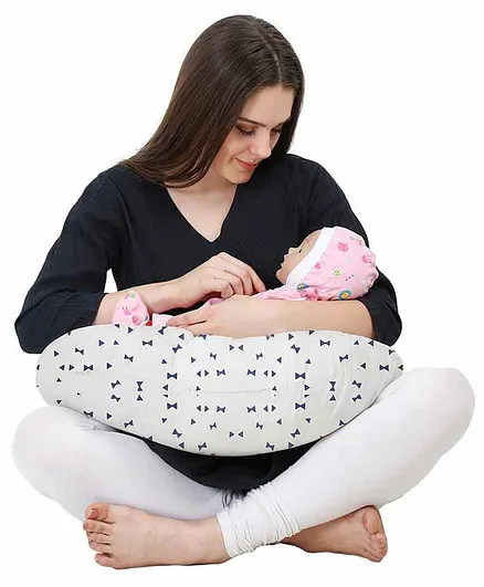 Colorfly Baby Feeding Nursing and Maternity Support Pillow Triangle Print - Navy Blue
