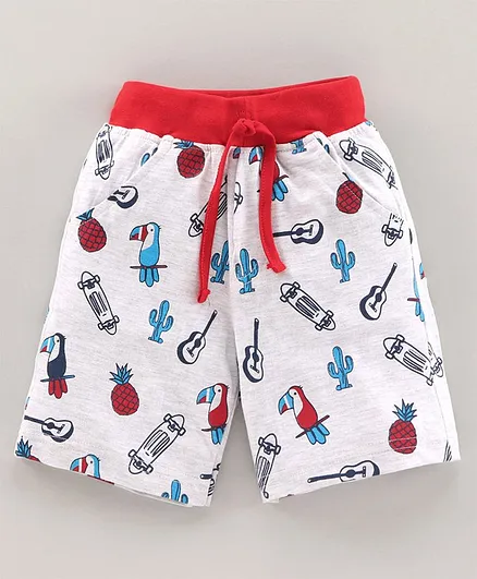 DEAR TO DAD Pineapple Print Shorts - Grey