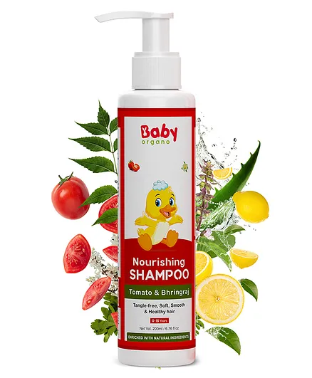 BabyOrgano Baby Shampoo for Smooth & Silky Hair with Lemon & Bhringraj Goodness- 200 ml