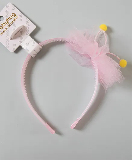 Babyhug Hair Band Bow Applique - Pink