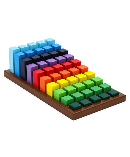 Little Genius Peg & Knob Color Grading Square Prism Multicolor - 50 Pieces