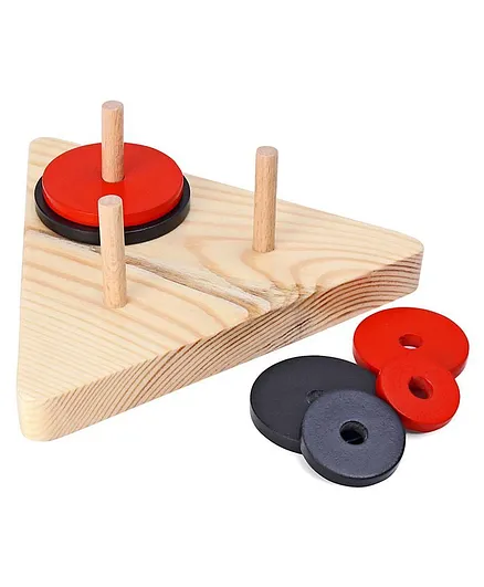 Little Genius Brahmas Tower Shape Shorter Toy Red & Black - 7 Pieces