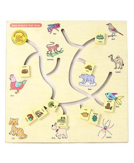 Little Genius Animal & Their Home Maze Toy - Multicolor