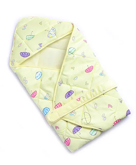 Enfance Nursery Hooded Wrapper Umbrella Print - Yellow